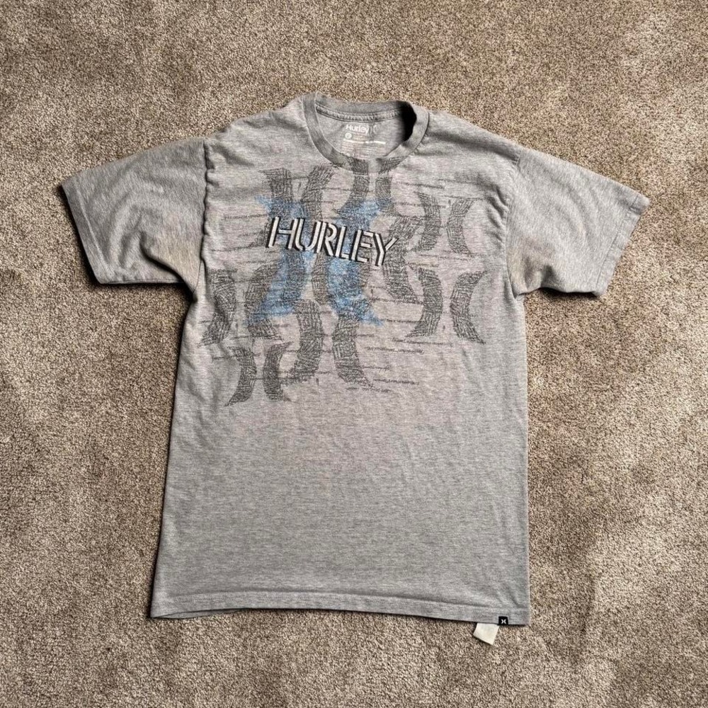 HEATHER GREY HURLEY‎ "SCRIBBLE" GRAPHIC TEE